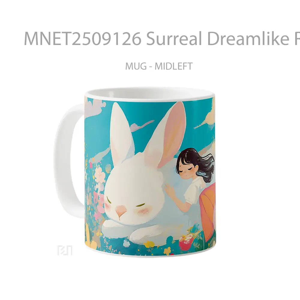 Surreal Dreamlike Rabbit & Girl Mug MNET2509126 - All-side / Desain