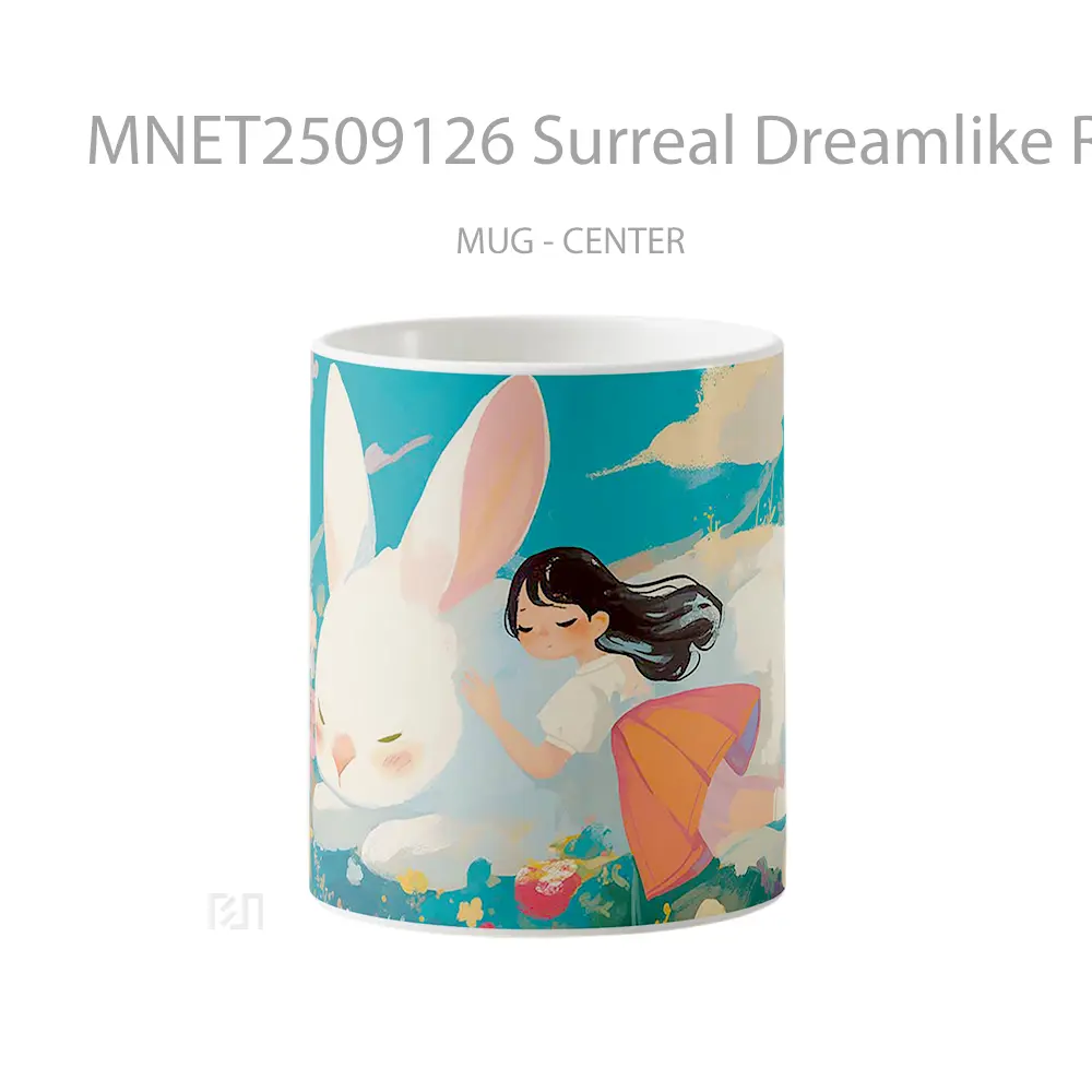 Surreal Dreamlike Rabbit & Girl Mug MNET2509126 - All-side / Desain