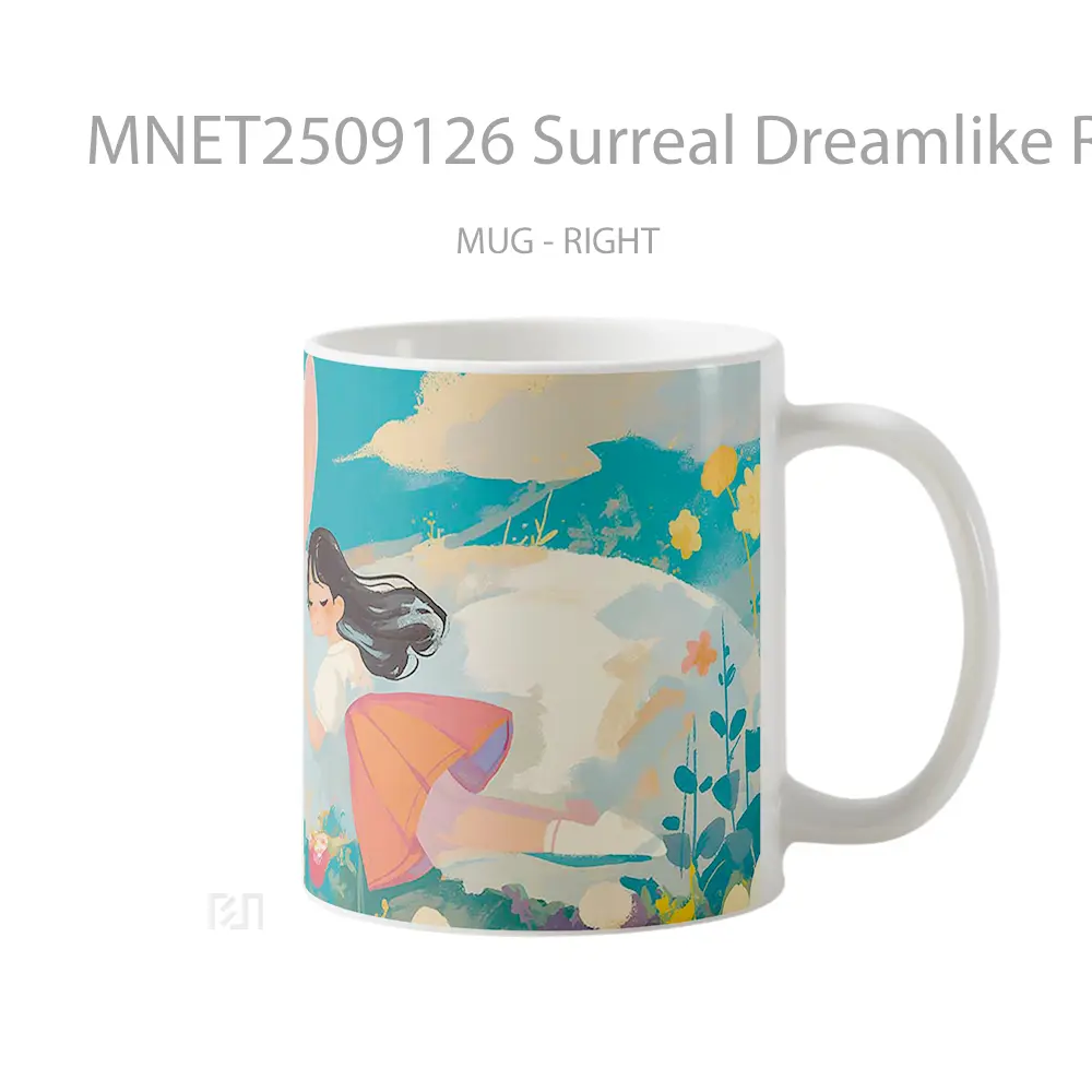 Surreal Dreamlike Rabbit & Girl Mug MNET2509126
