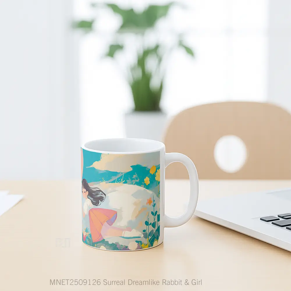 Surreal Dreamlike Rabbit & Girl Mug MNET2509126 - All-side / Desain