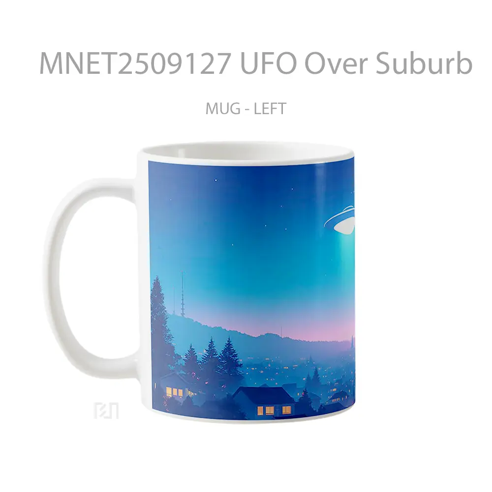 Ufo Over Suburb Mug MNET2509127 - All-side / Desain