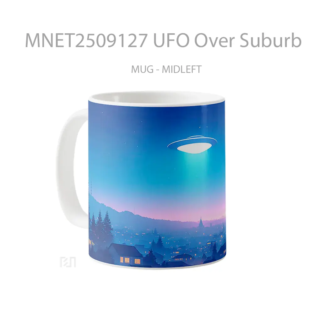 Ufo Over Suburb Mug MNET2509127 - All-side / Desain