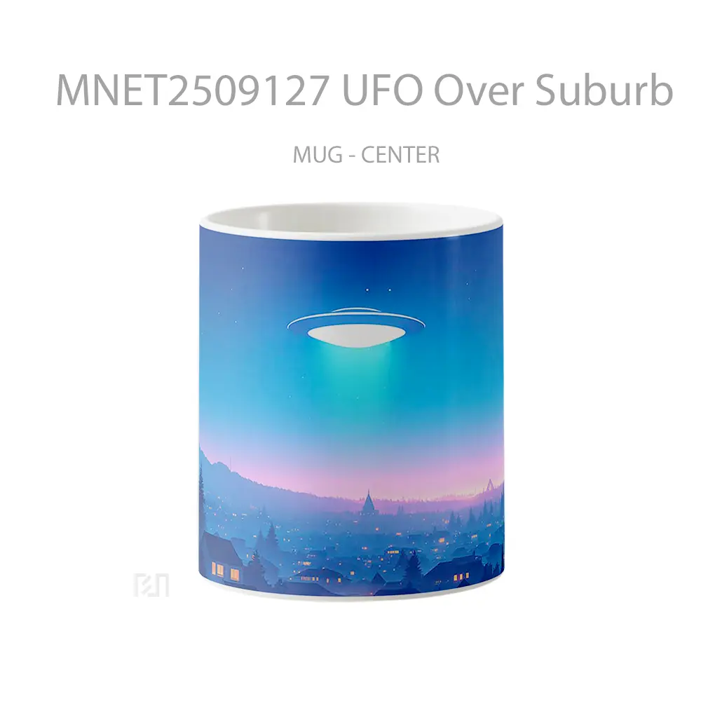 Ufo Over Suburb Mug MNET2509127 - All-side / Desain