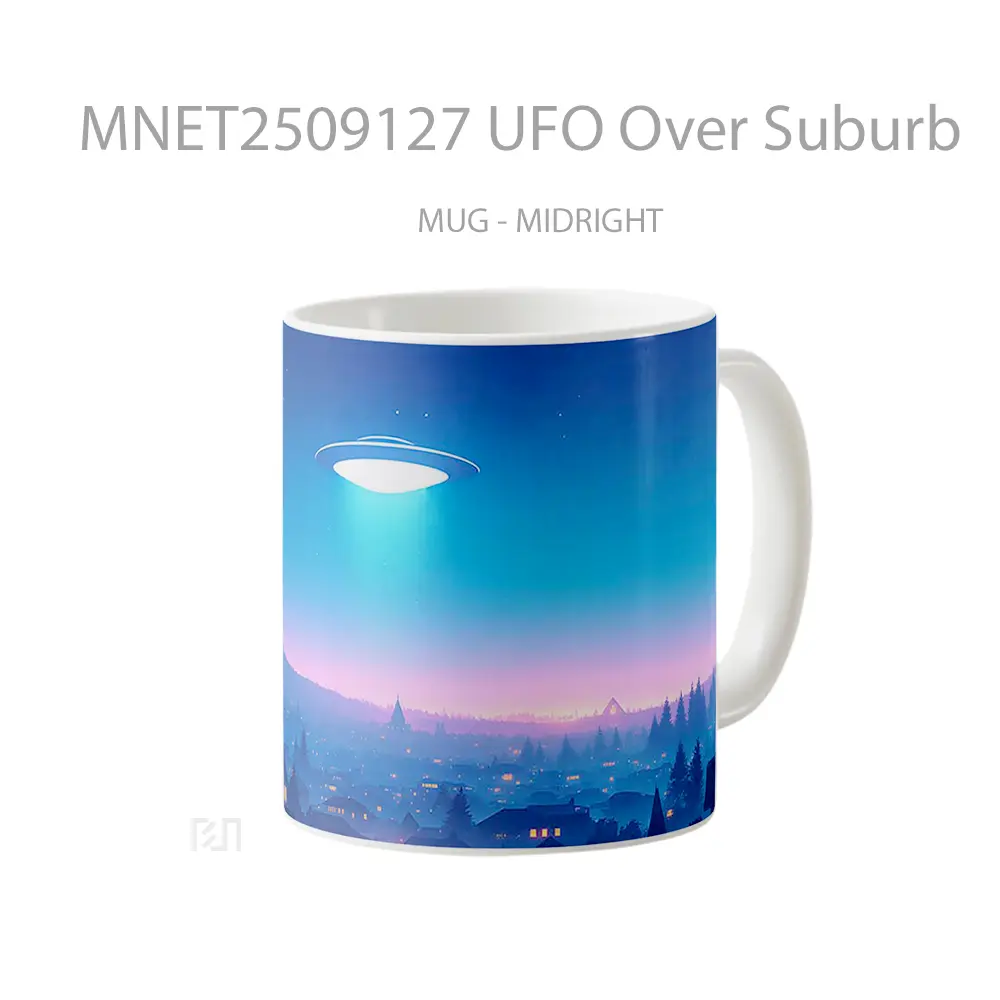 Ufo Over Suburb Mug MNET2509127 - All-side / Desain