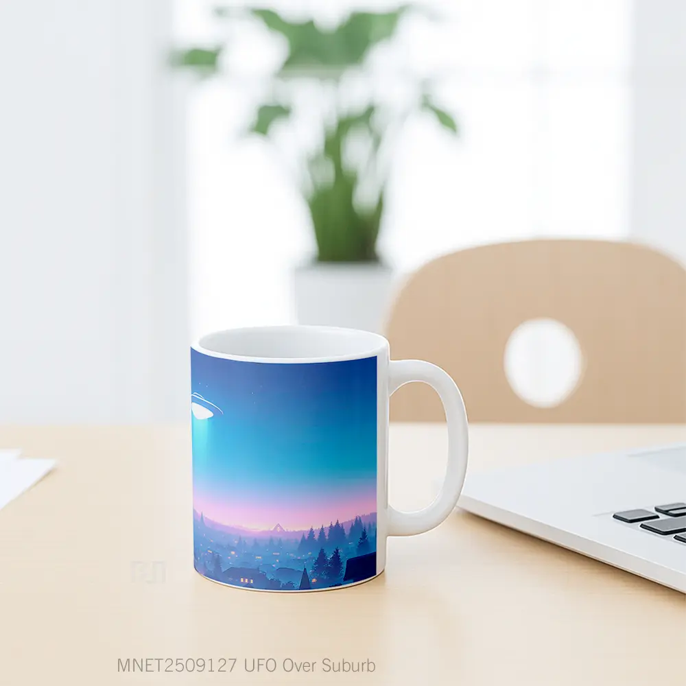 Ufo Over Suburb Mug MNET2509127 - All-side / Desain