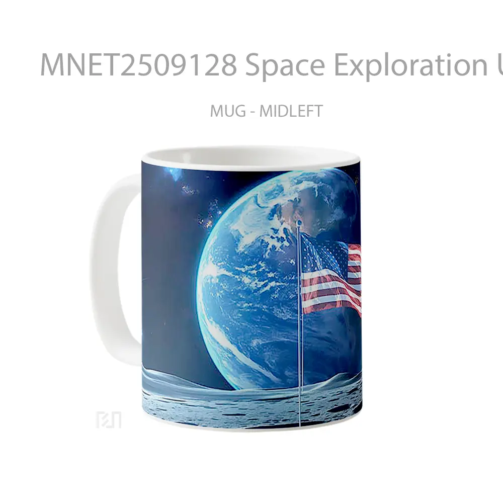 Space Exploration Usa Flag On Moon Mug MNET2509128 - All-side / Desain