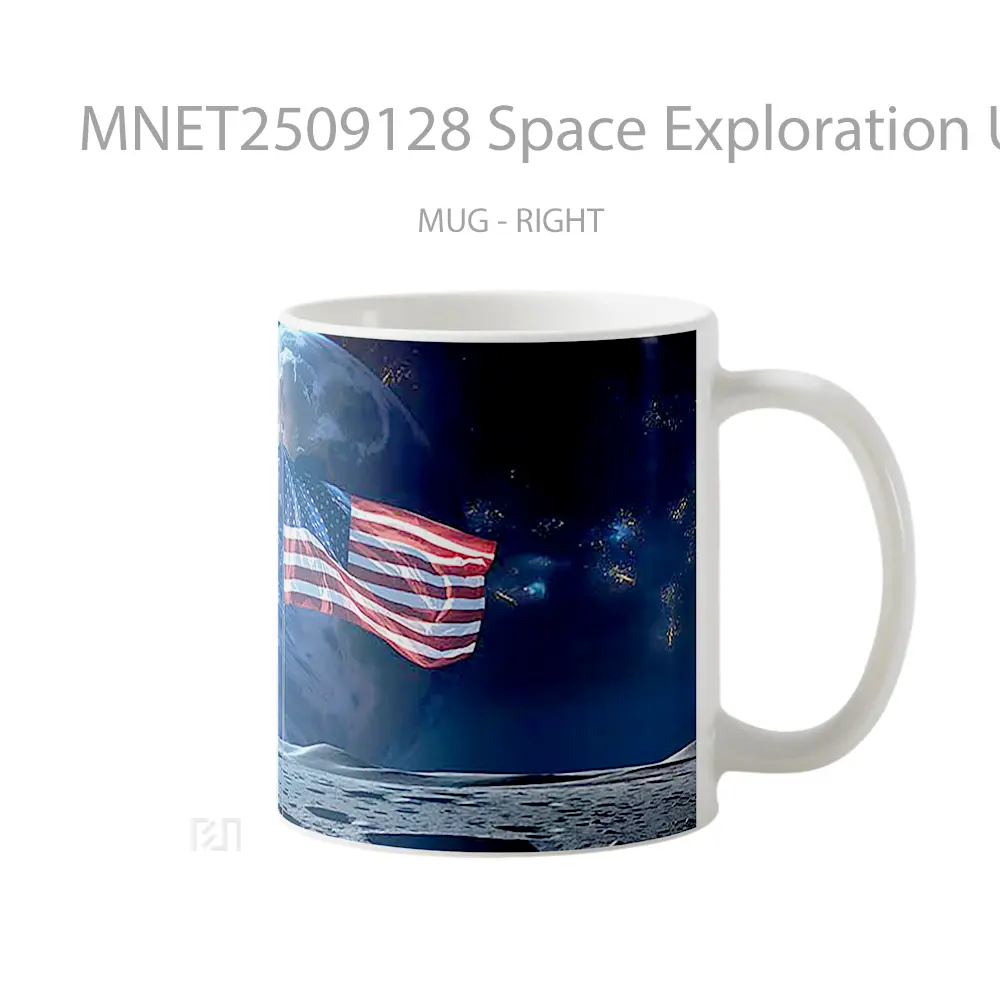 Space Exploration Usa Flag On Moon Mug MNET2509128