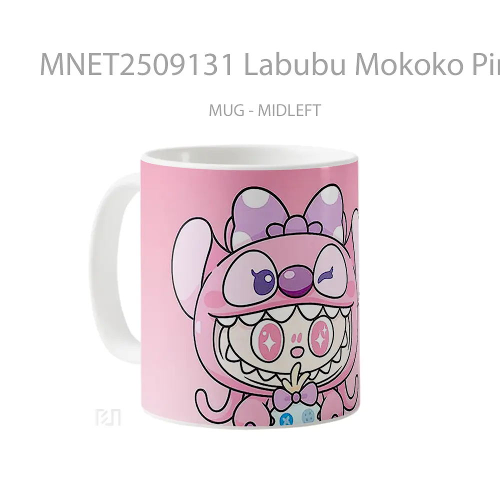 Labubu Mokoko Pink Cuteness Mug MNET2509131 - All-side / Desain