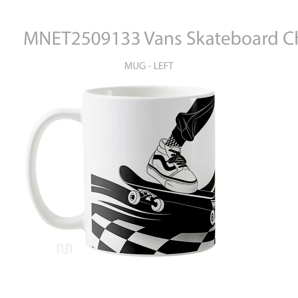 Vans Skateboard Checkered Black & White Mug MNET2509133 - All-side / Desain