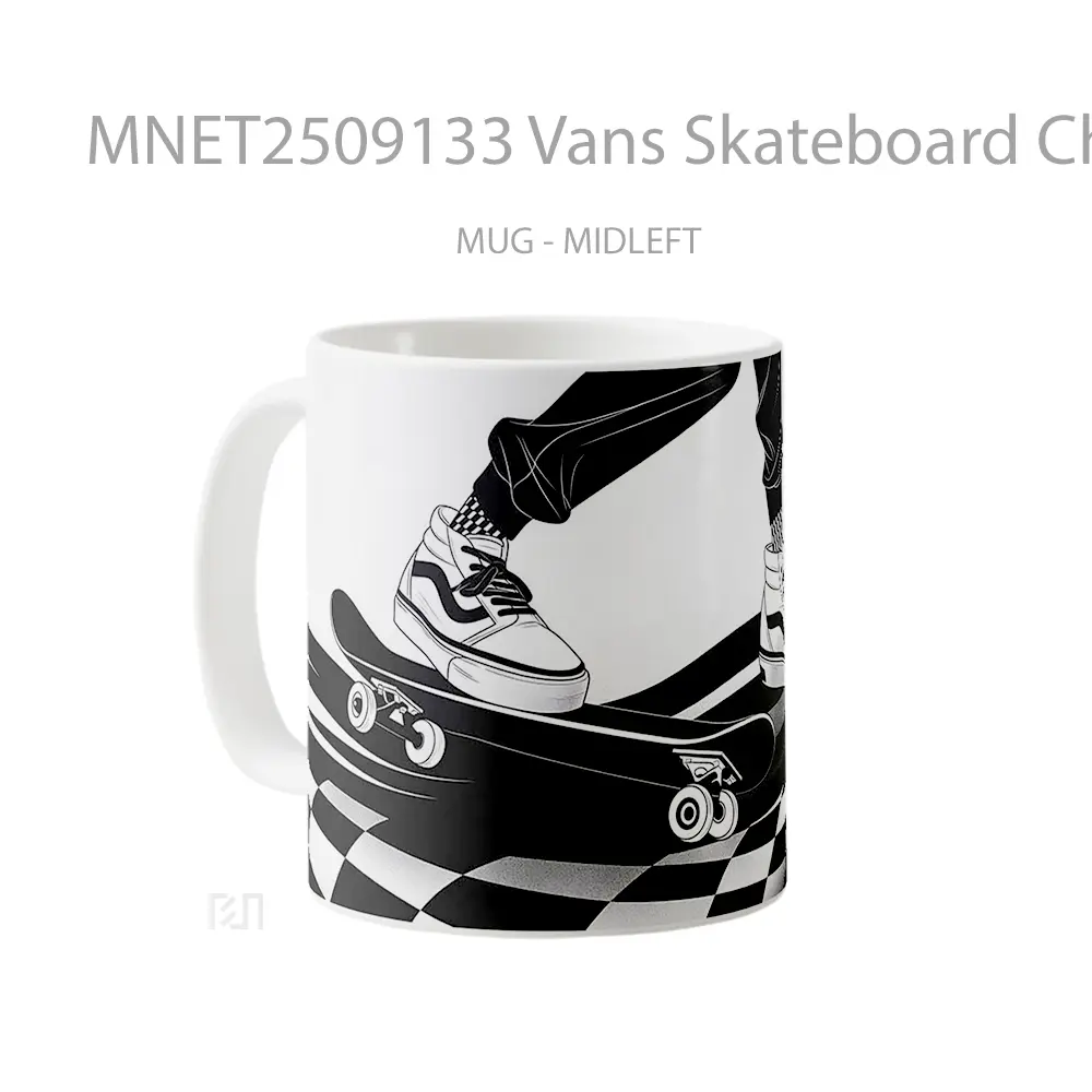 Vans Skateboard Checkered Black & White Mug MNET2509133 - All-side / Desain