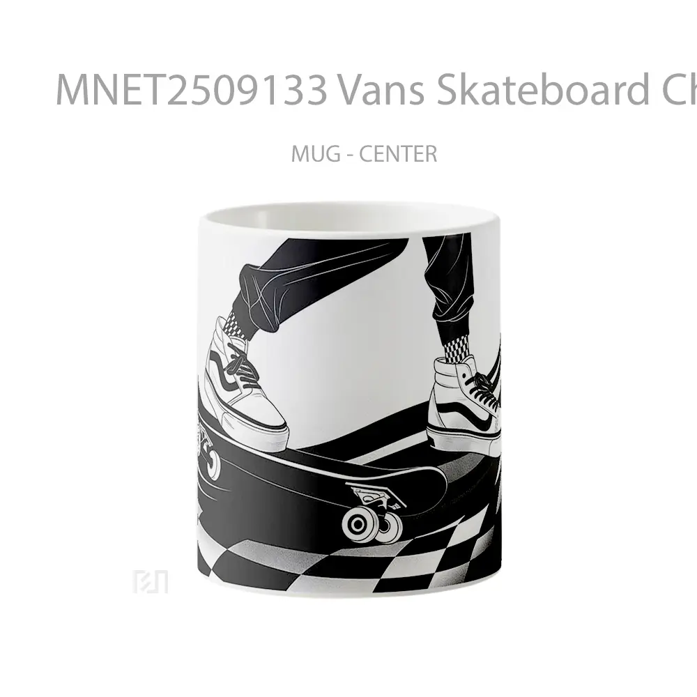Vans Skateboard Checkered Black & White Mug MNET2509133 - All-side / Desain