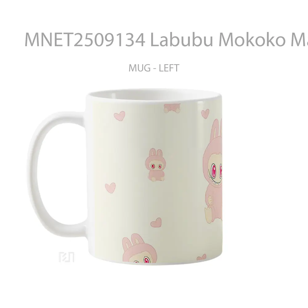 Labubu Mokoko Many Pink Hearts Mug MNET2509134 - All-side / Desain