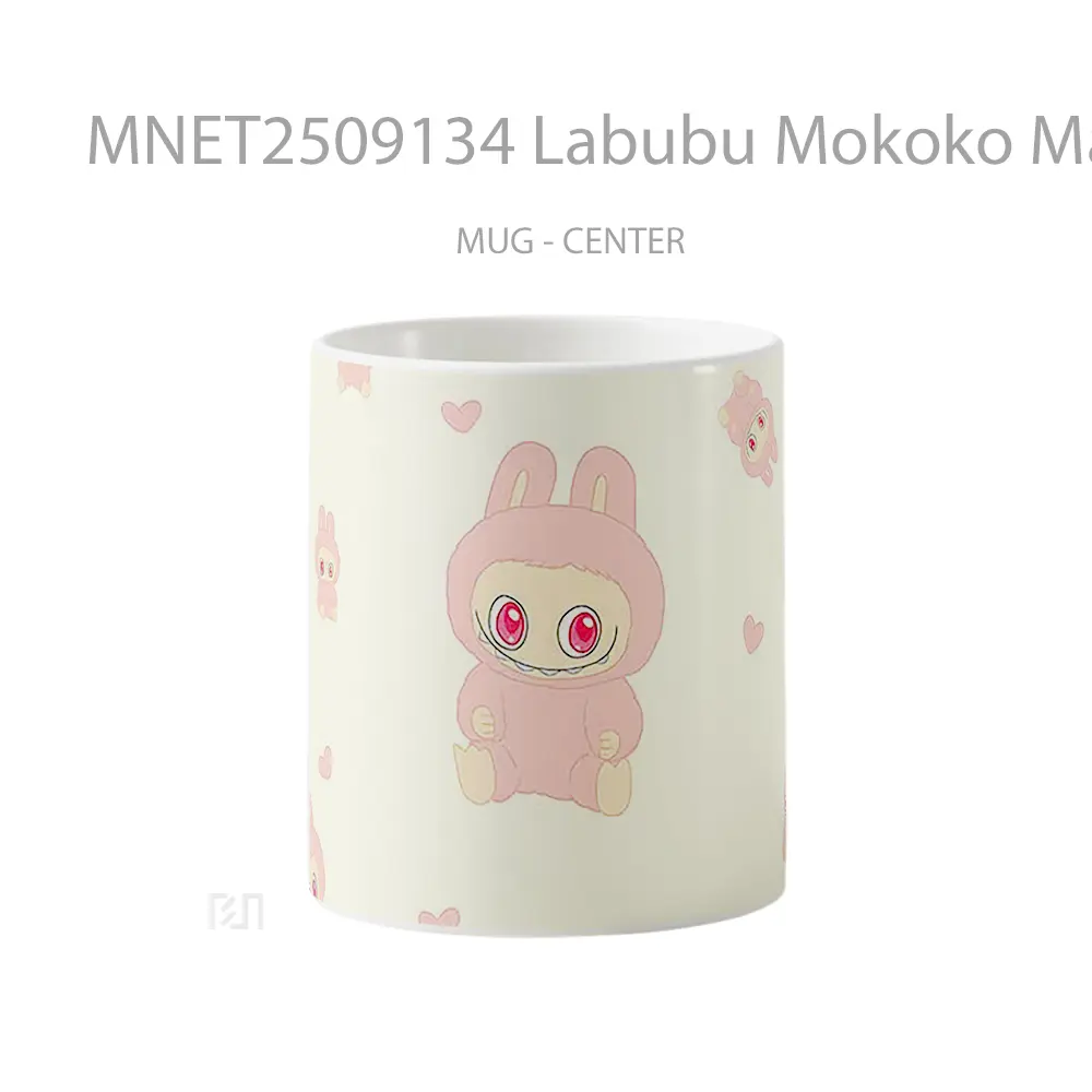 Labubu Mokoko Many Pink Hearts Mug MNET2509134 - All-side / Desain