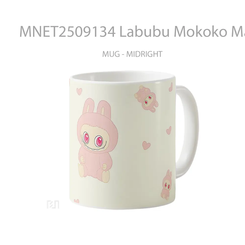 Labubu Mokoko Many Pink Hearts Mug MNET2509134 - All-side / Desain