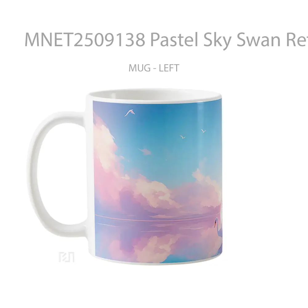 Pastel Sky Swan Reflection Lakeview Mug MNET2509138 - All-side / Desain