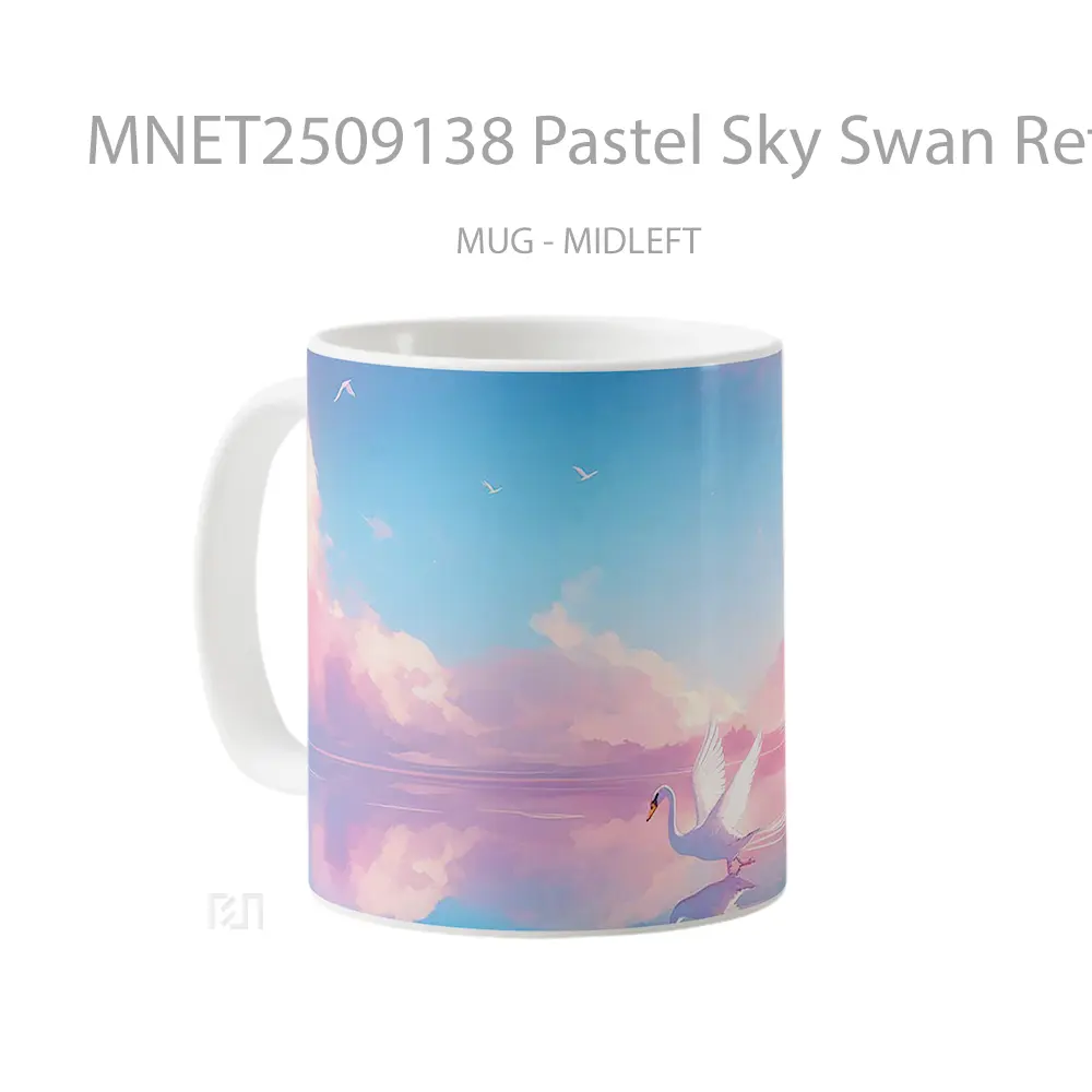 Pastel Sky Swan Reflection Lakeview Mug MNET2509138 - All-side / Desain