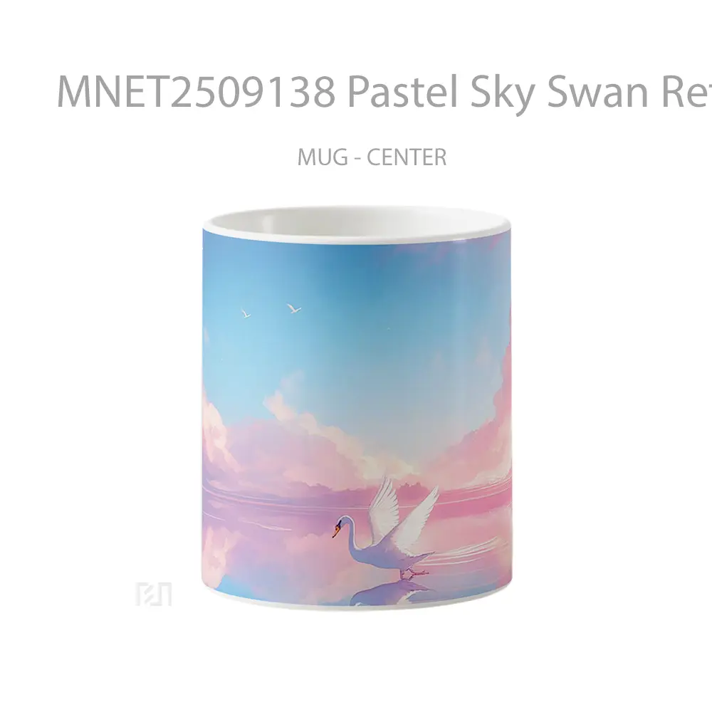 Pastel Sky Swan Reflection Lakeview Mug MNET2509138 - All-side / Desain
