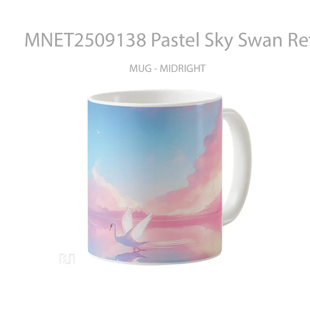 Pastel Sky Swan Reflection Lakeview Mug MNET2509138 - All-side / Desain