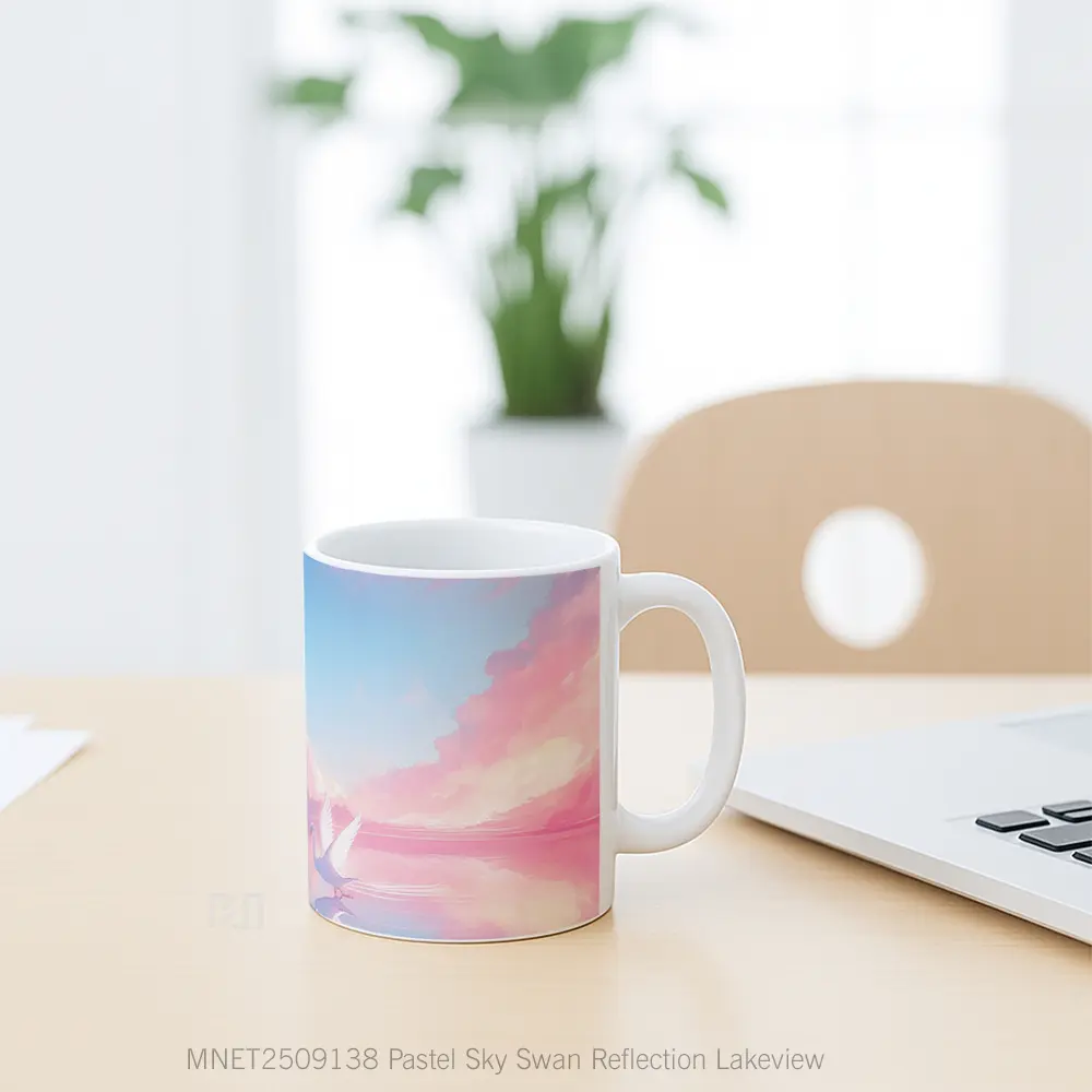 Pastel Sky Swan Reflection Lakeview Mug MNET2509138 - All-side / Desain