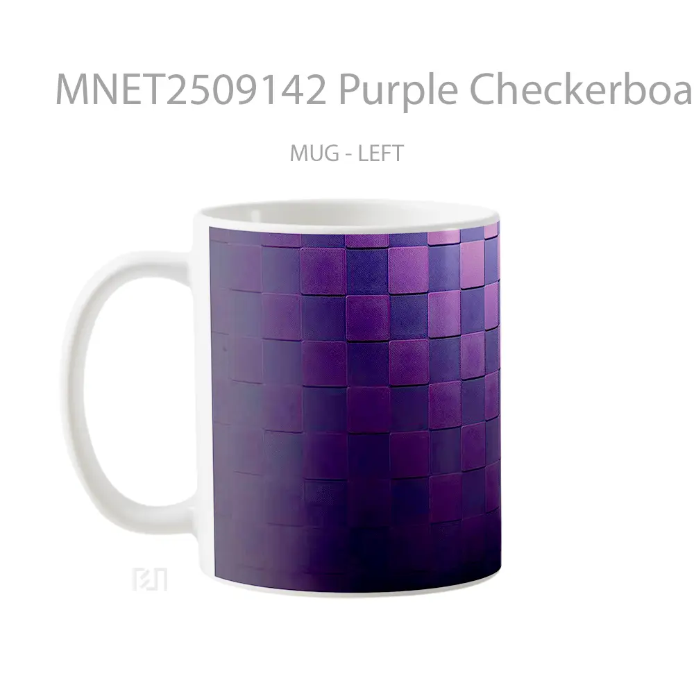 Purple Checkerboard Minimal Texture Mug MNET2509142 - All-side / Desain