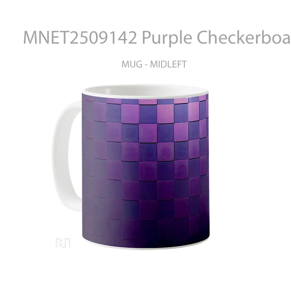 Purple Checkerboard Minimal Texture Mug MNET2509142 - All-side / Desain