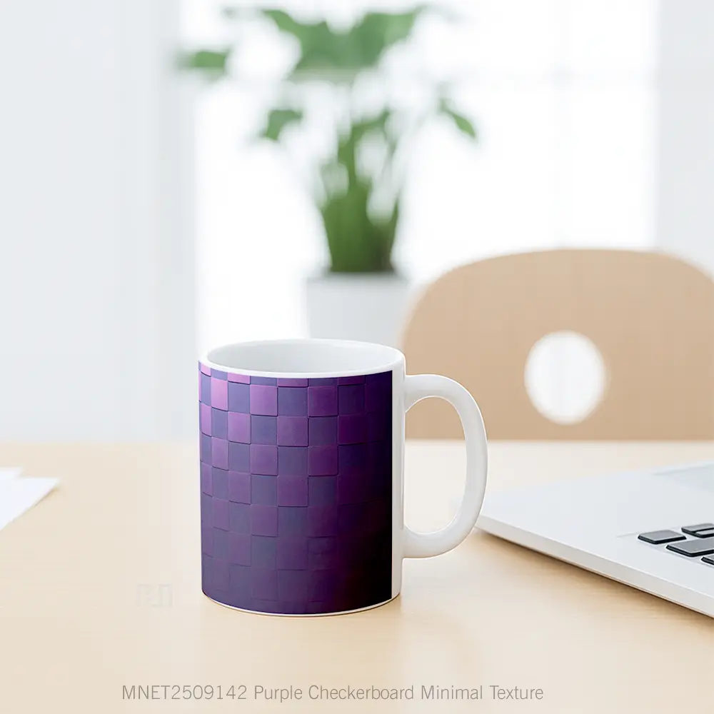 Purple Checkerboard Minimal Texture Mug MNET2509142 - All-side / Desain