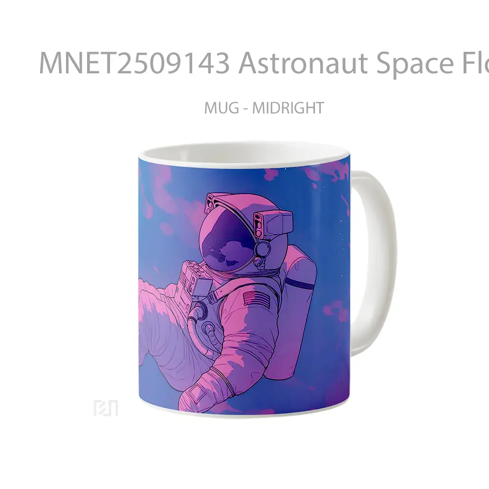 Astronaut Space Floating Pink Blue Glow Mug MNET2509143 - All-side / Desain