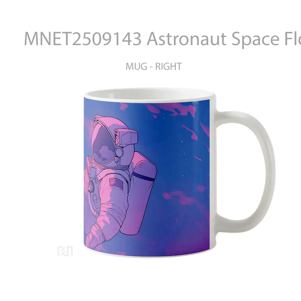 Astronaut Space Floating Pink Blue Glow Mug MNET2509143