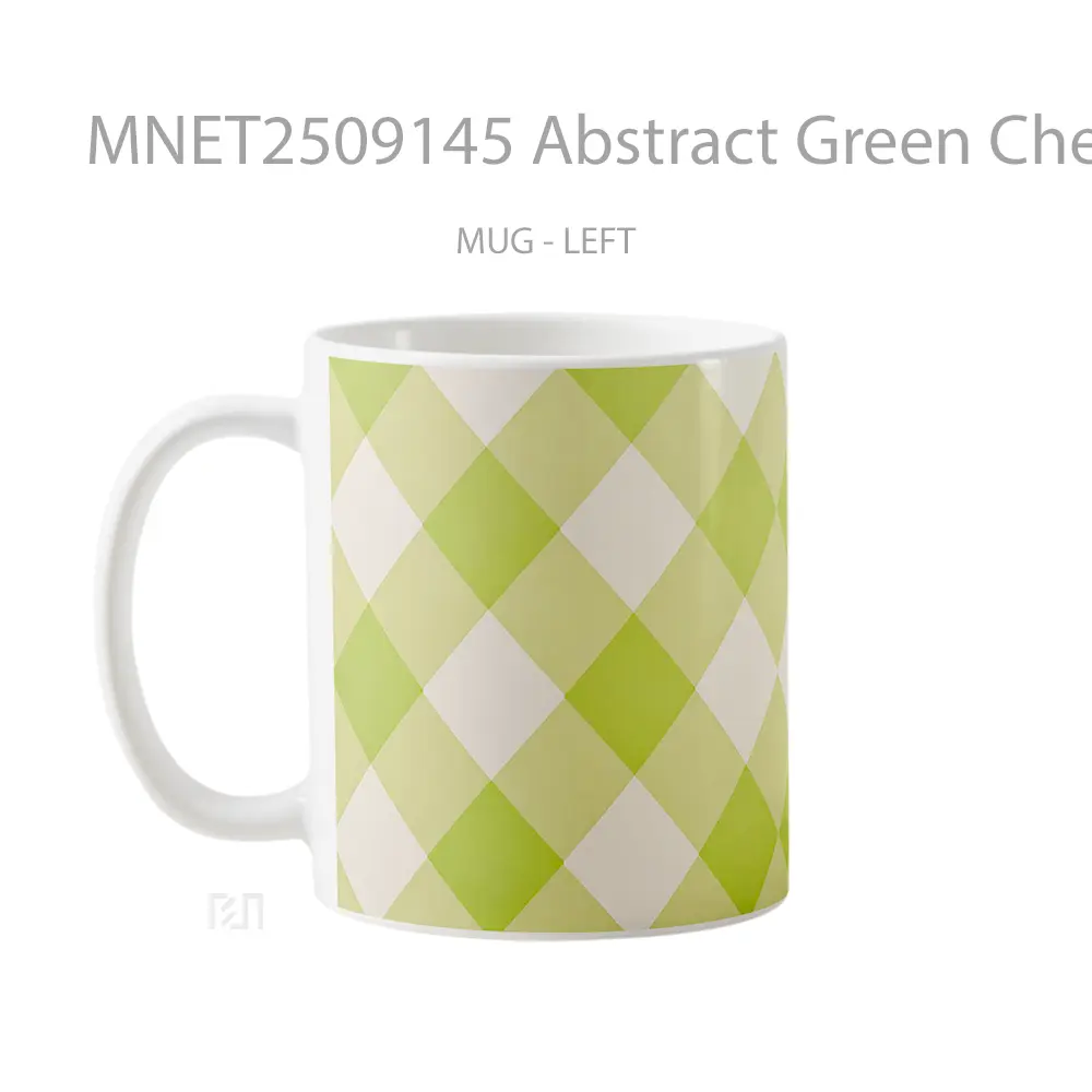 Abstract Green Checkerboard Mug MNET2509145 - All-side / Desain