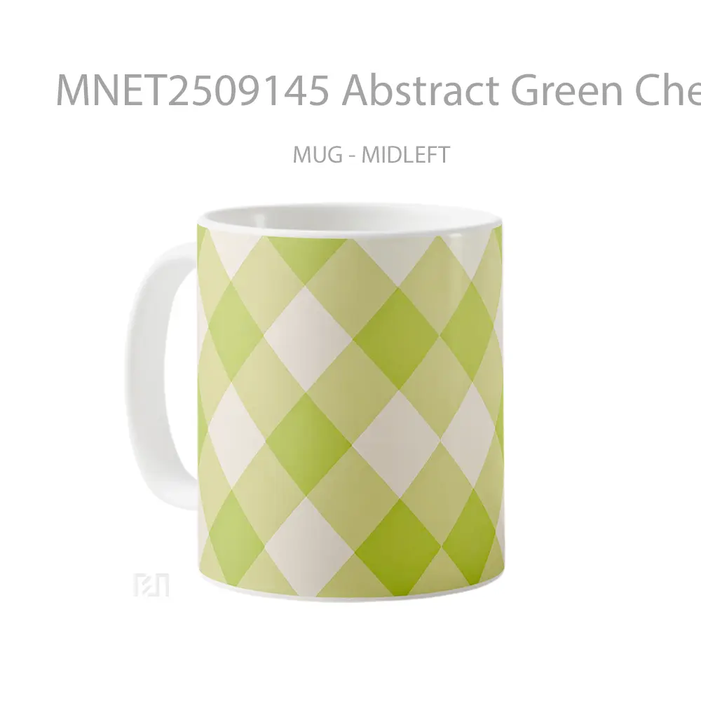 Abstract Green Checkerboard Mug MNET2509145 - All-side / Desain