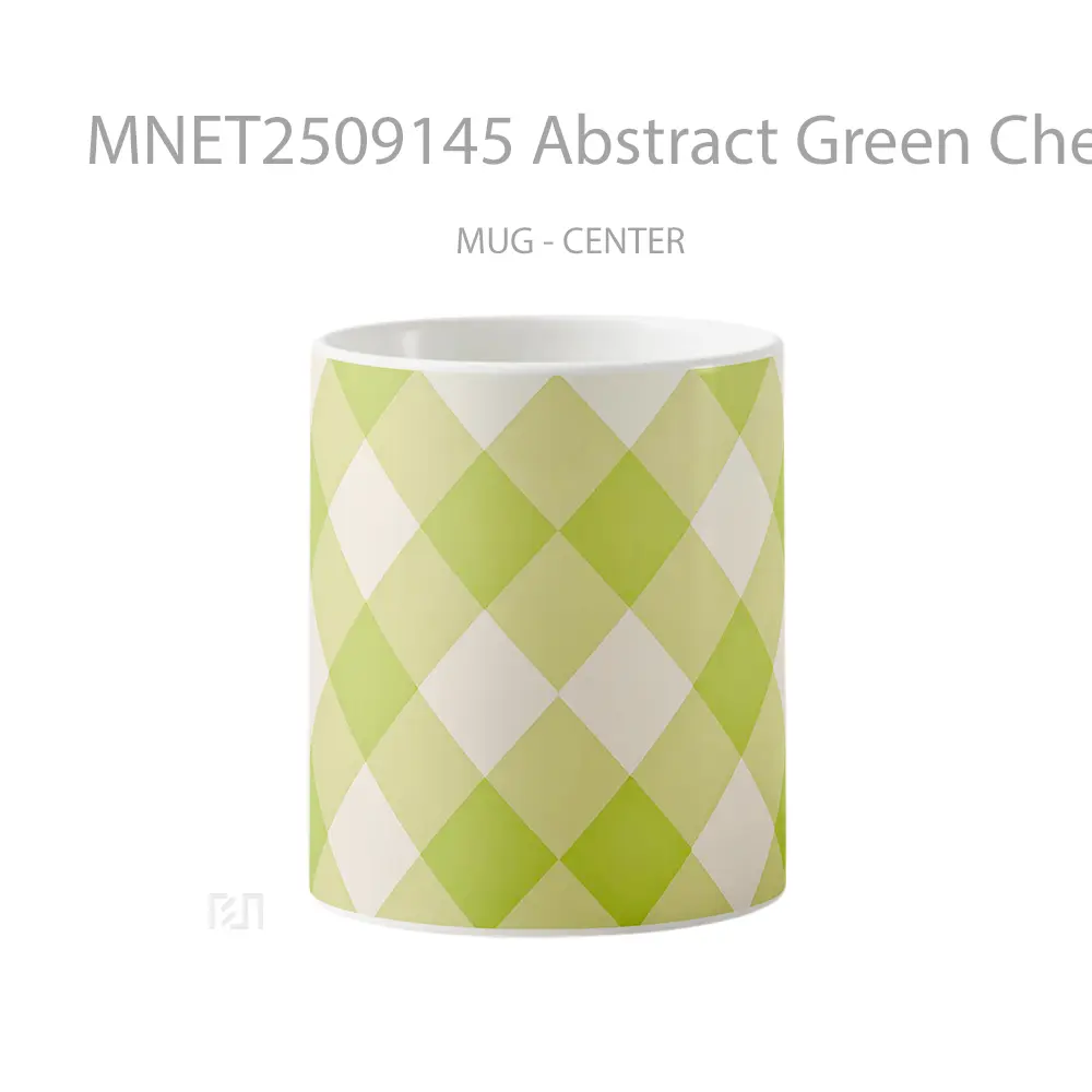Abstract Green Checkerboard Mug MNET2509145 - All-side / Desain