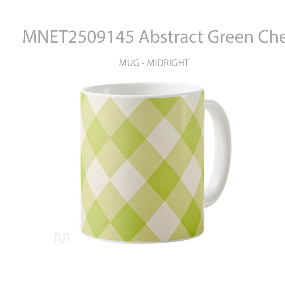 Abstract Green Checkerboard Mug MNET2509145 - All-side / Desain