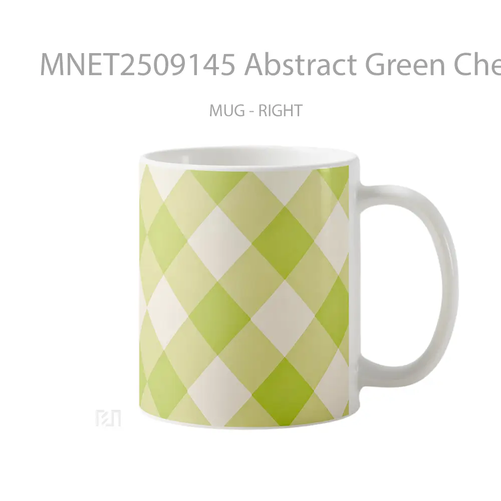 Abstract Green Checkerboard Mug MNET2509145