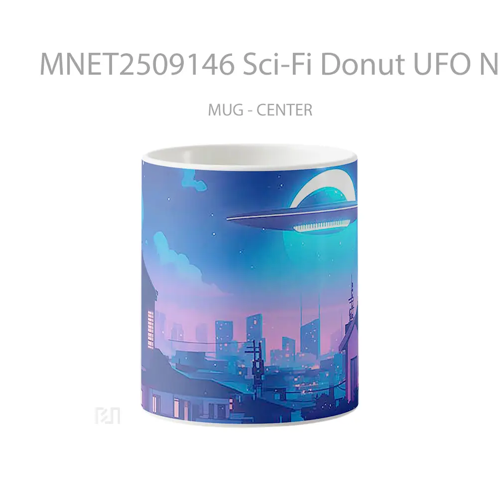 Sci Fi Donut Ufo Night Mug MNET2509146 - All-side / Desain