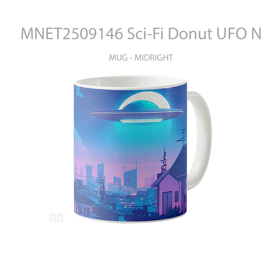 Sci Fi Donut Ufo Night Mug MNET2509146 - All-side / Desain