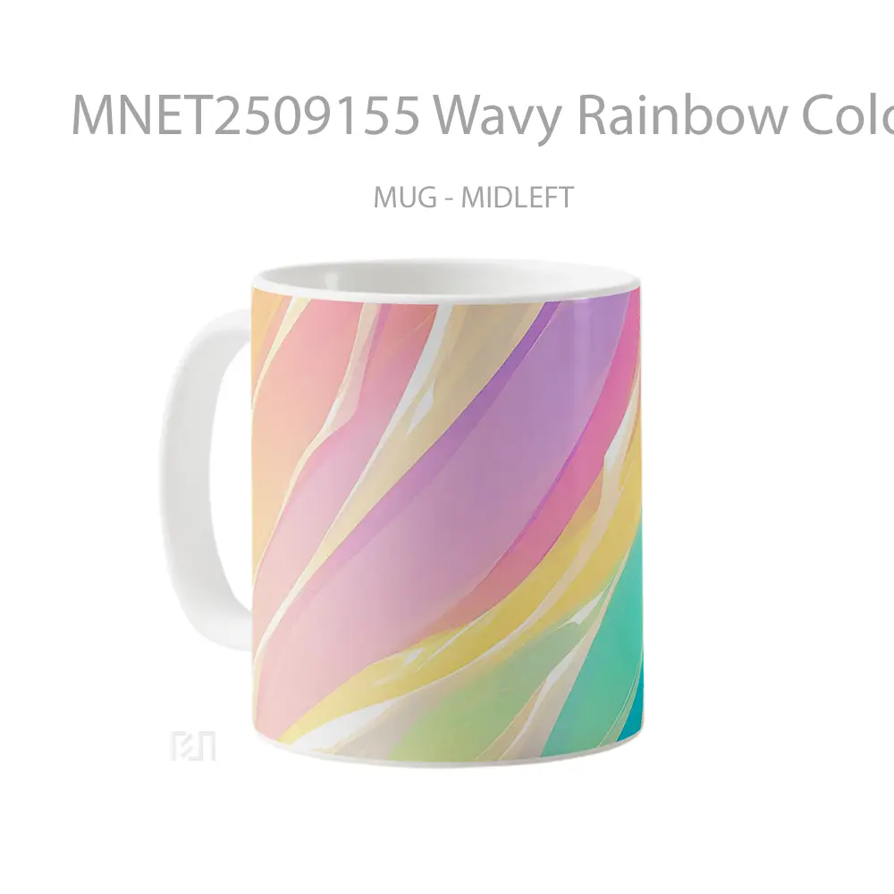 Wavy Rainbow Colors Mug MNET2509155 - All-side / Desain