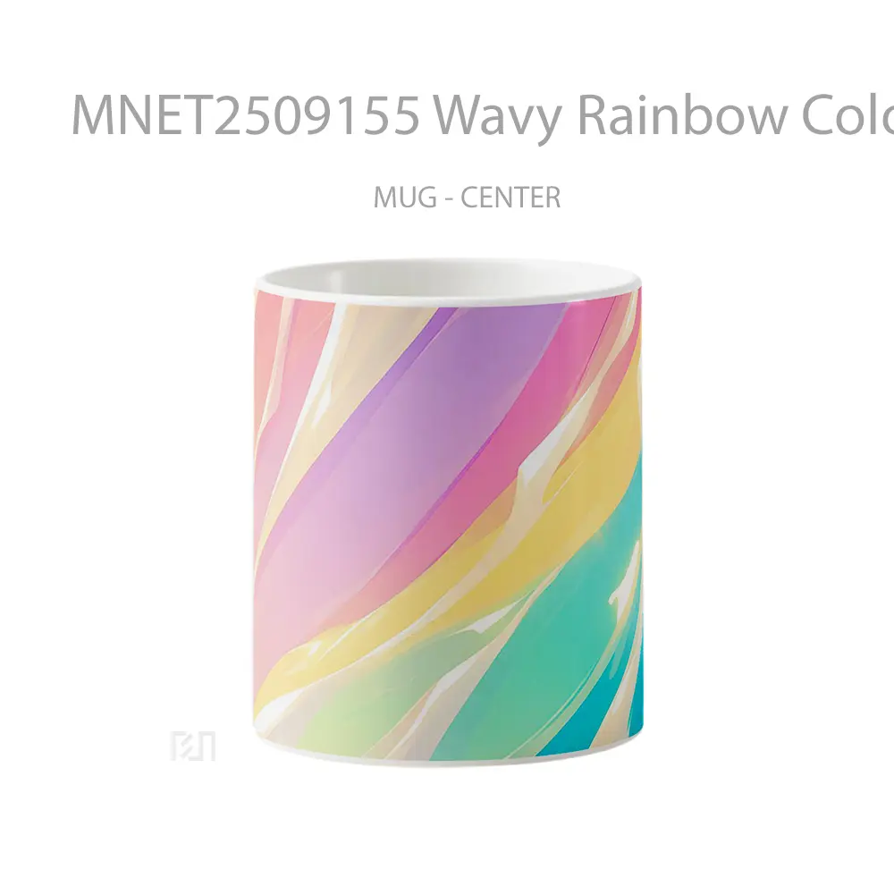 Wavy Rainbow Colors Mug MNET2509155 - All-side / Desain