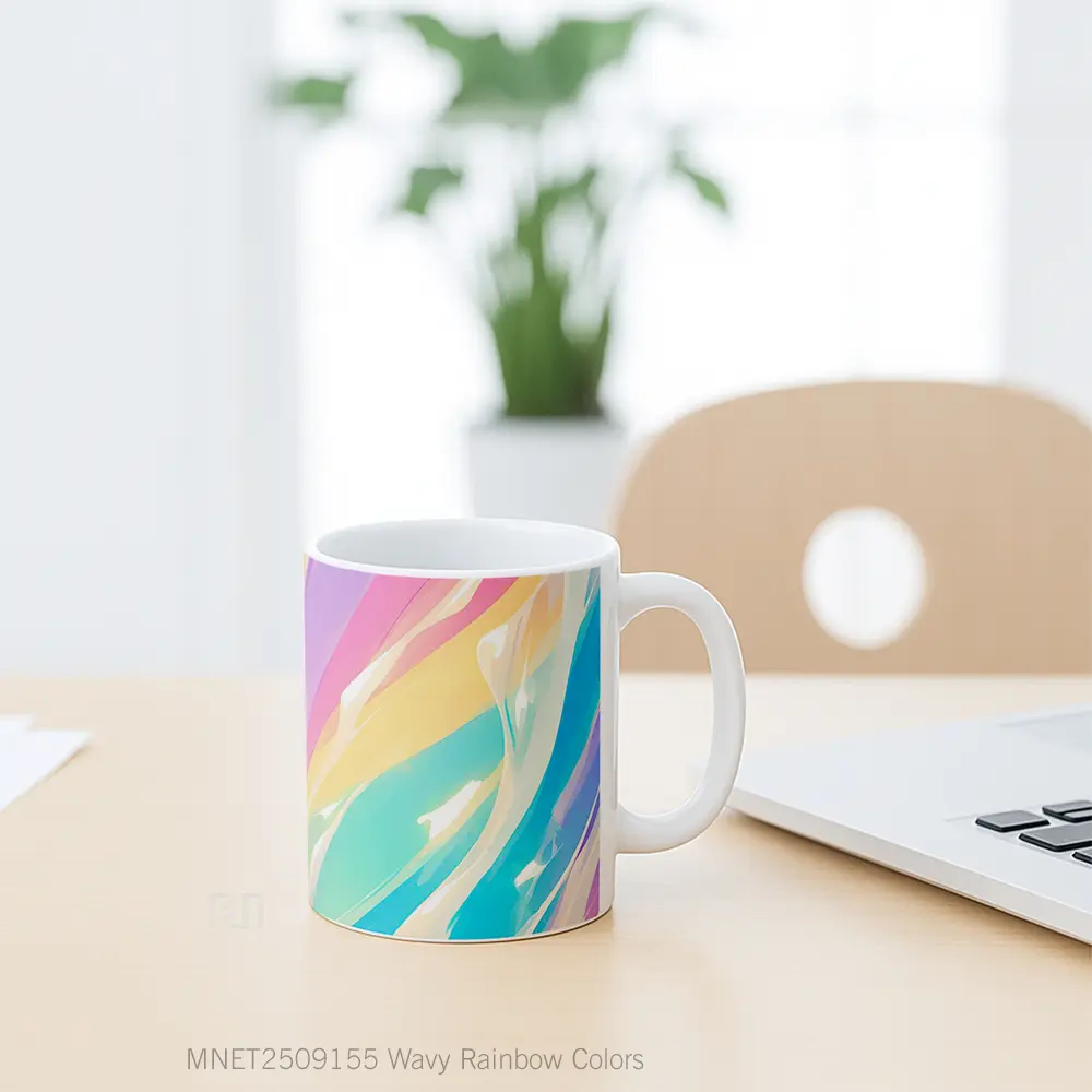 Wavy Rainbow Colors Mug MNET2509155 - All-side / Desain