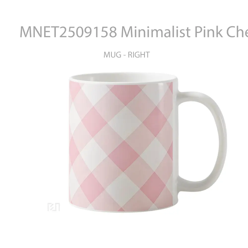 Minimalist Pink Checkerboard Pattern Mug MNET2509158