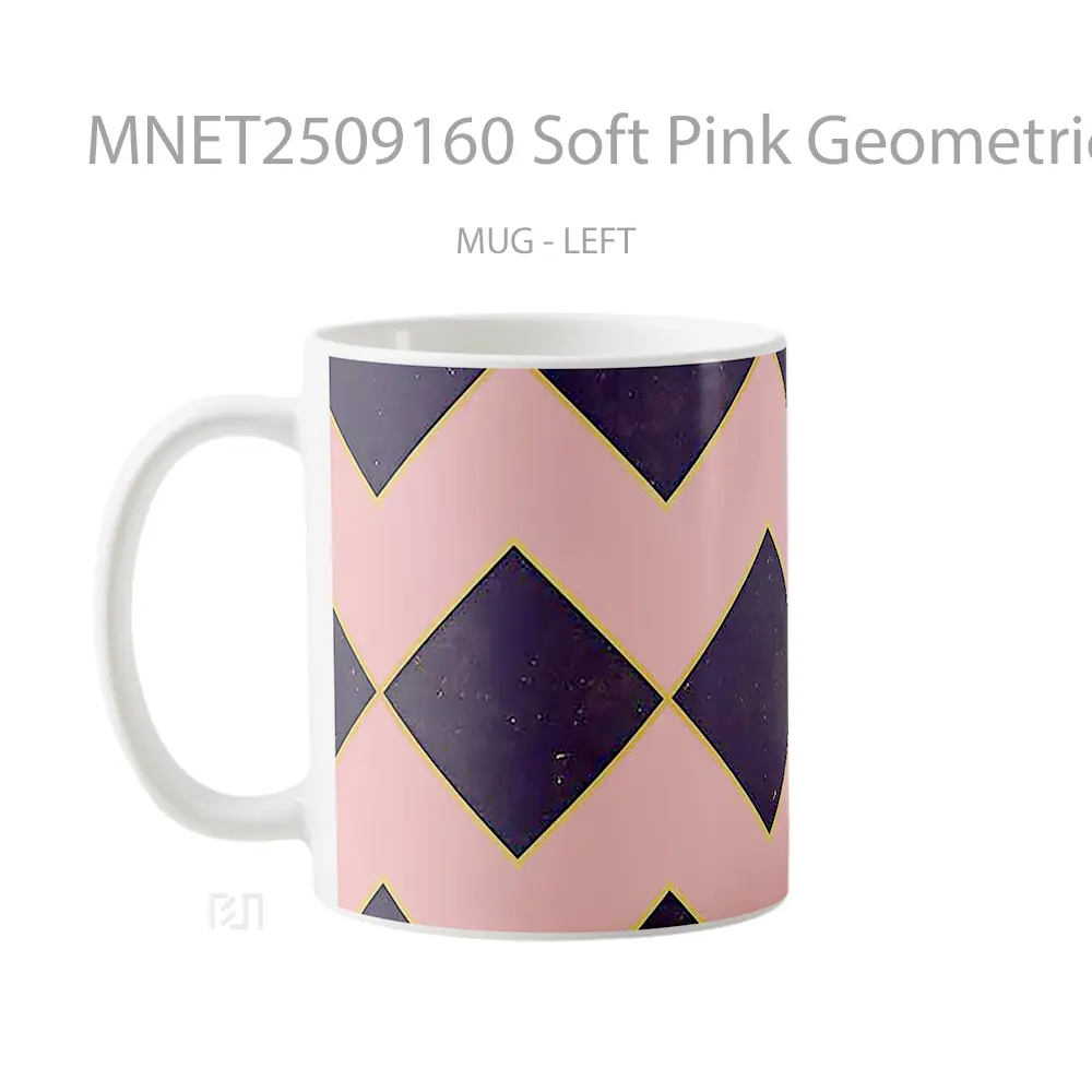 Soft Pink Geometric Tiles Mug MNET2509160 - All-side / Desain