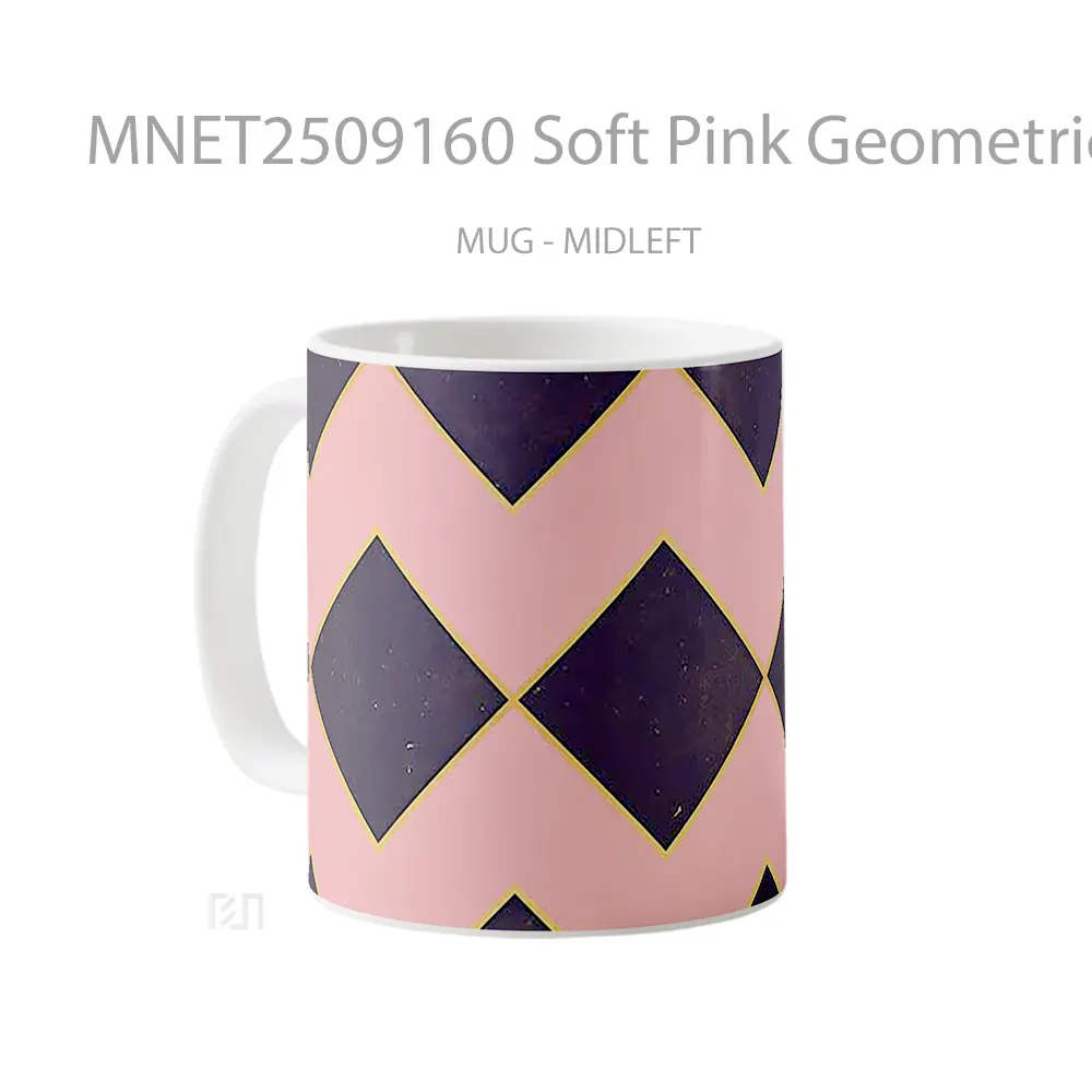 Soft Pink Geometric Tiles Mug MNET2509160 - All-side / Desain