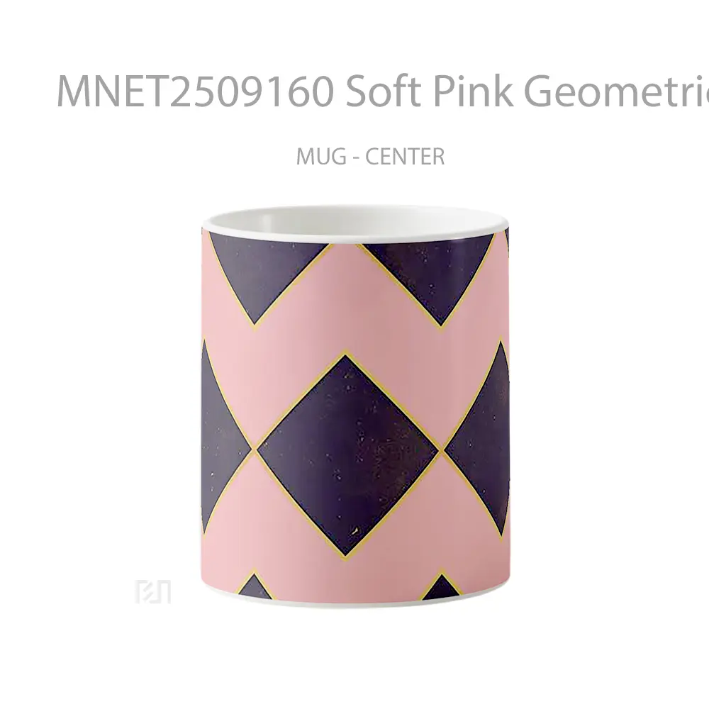 Soft Pink Geometric Tiles Mug MNET2509160 - All-side / Desain