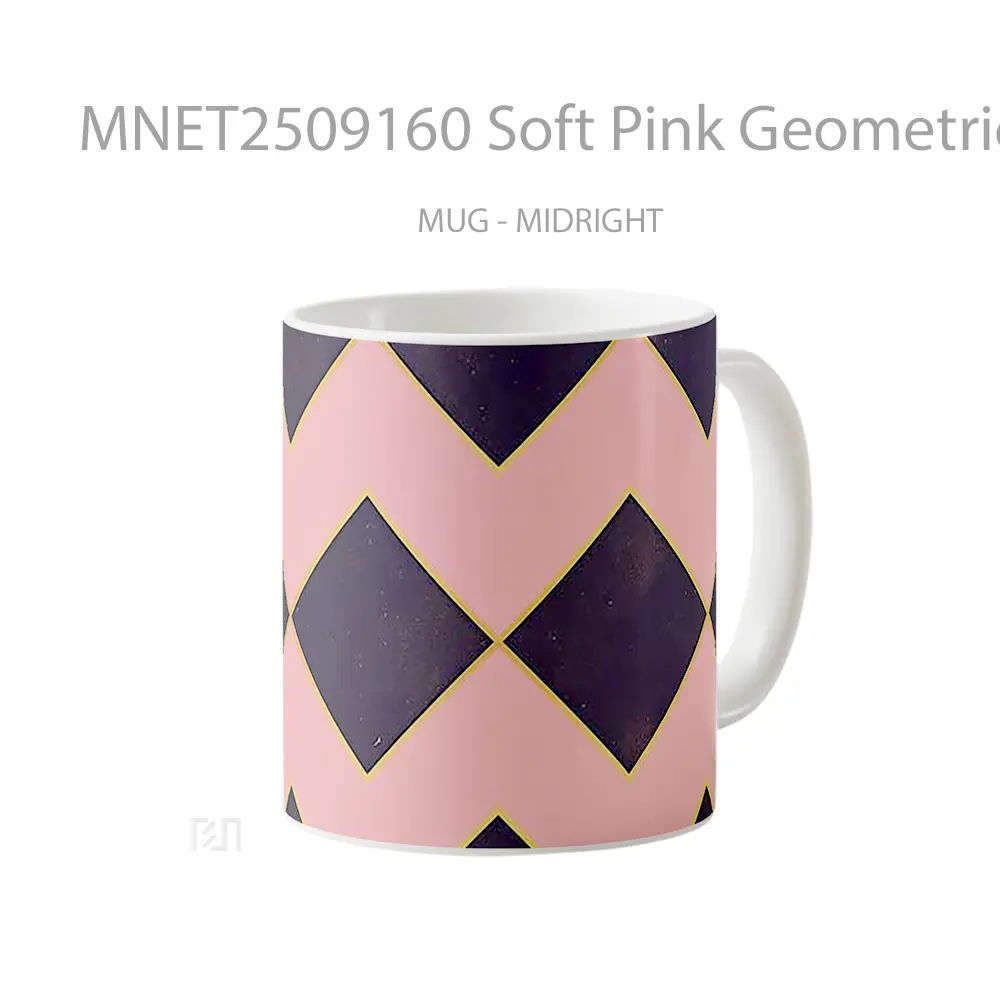 Soft Pink Geometric Tiles Mug MNET2509160 - All-side / Desain