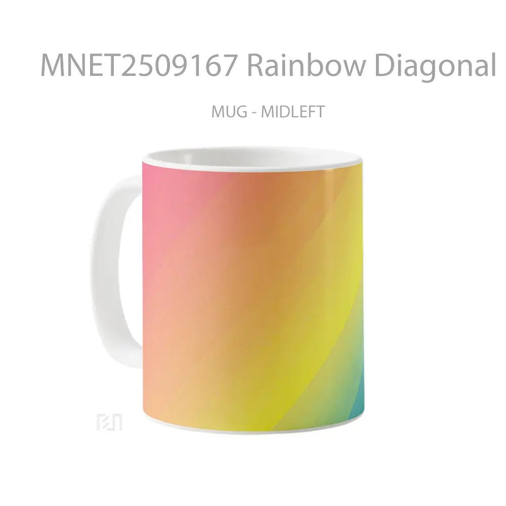 Rainbow Diagonal Stripes Mug MNET2509167 - All-side / Desain