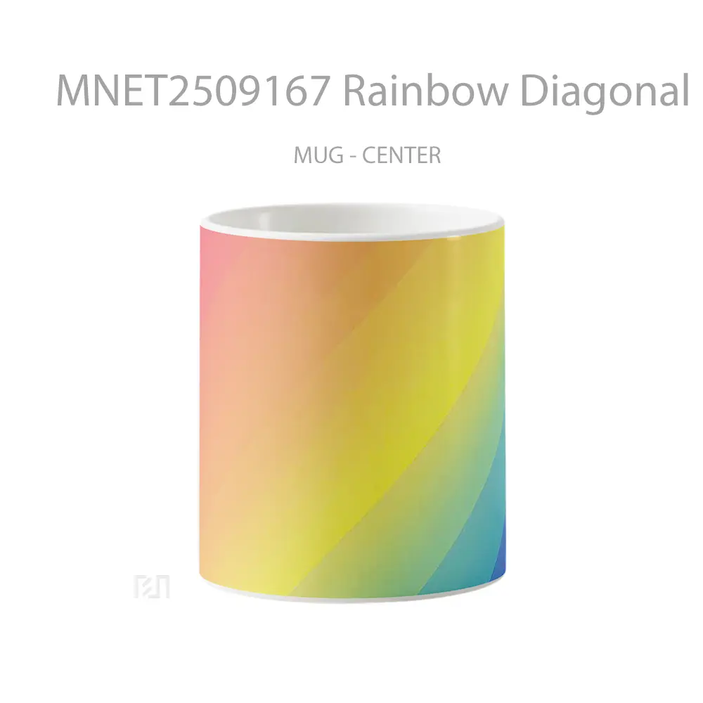 Rainbow Diagonal Stripes Mug MNET2509167 - All-side / Desain