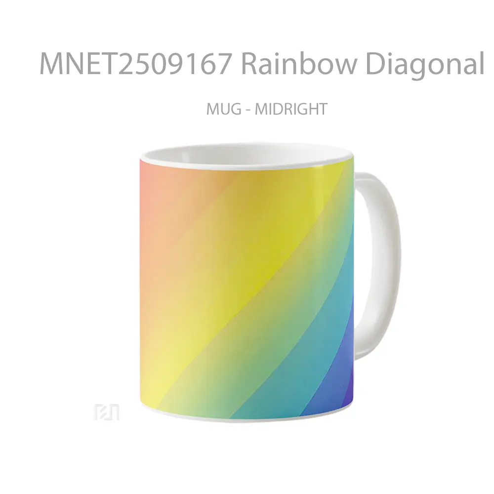 Rainbow Diagonal Stripes Mug MNET2509167 - All-side / Desain