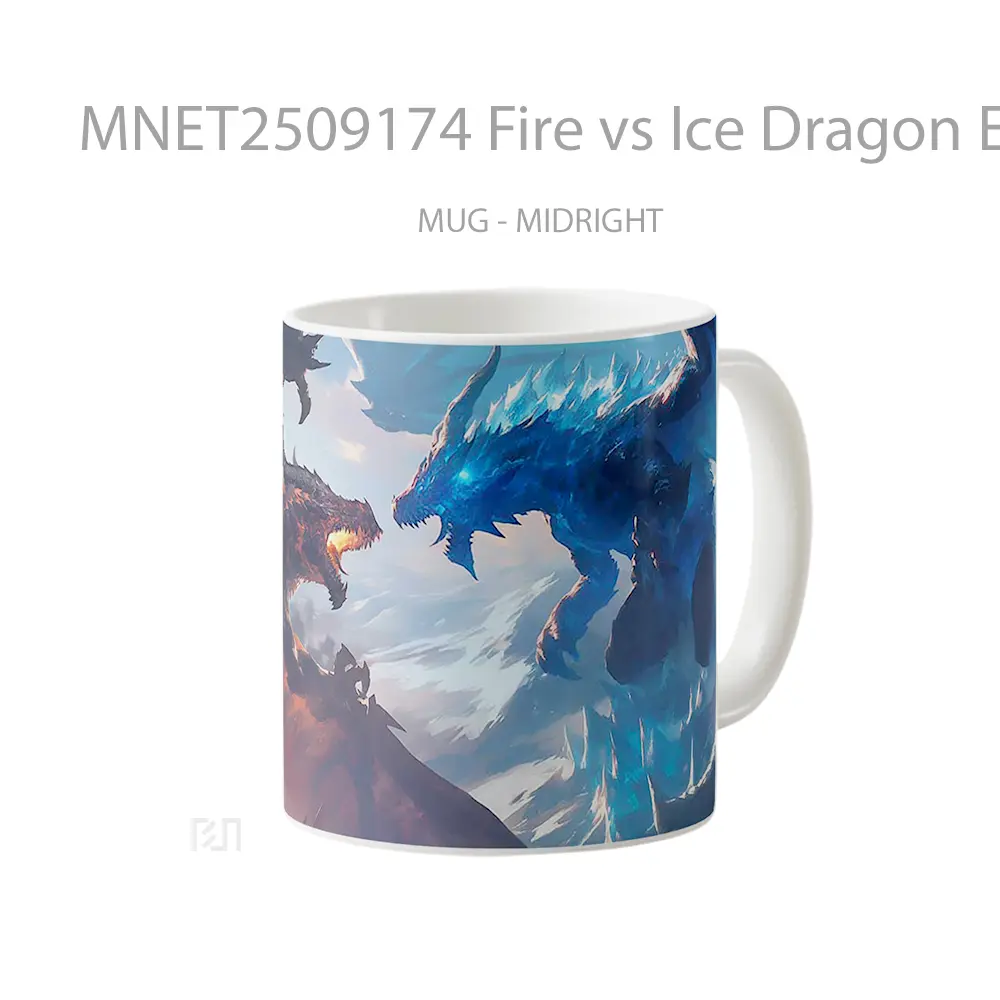 Fire Vs Ice Dragon Epic Fantasy Battle Mug MNET2509174 - All-side / Desain