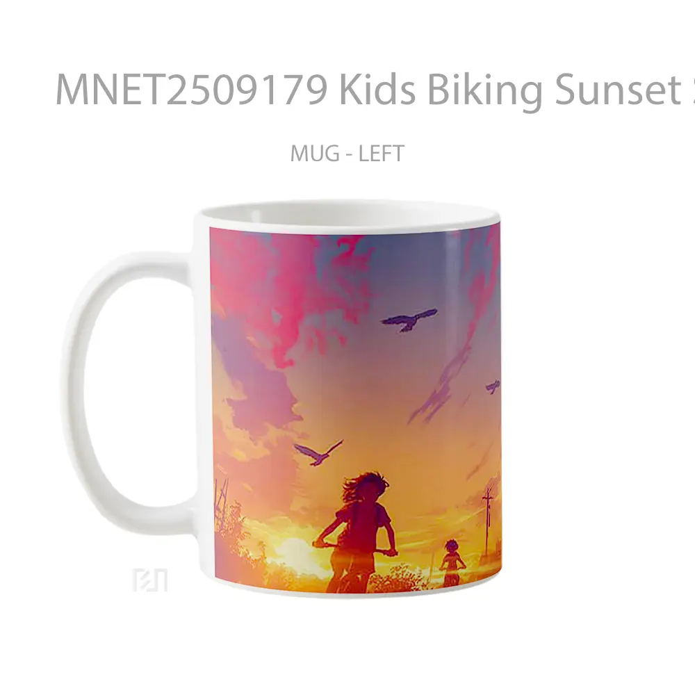 Kids Biking Sunset Scene Mug MNET2509179 - All-side / Desain