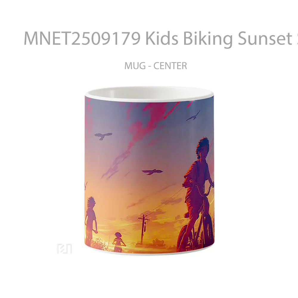 Kids Biking Sunset Scene Mug MNET2509179 - All-side / Desain