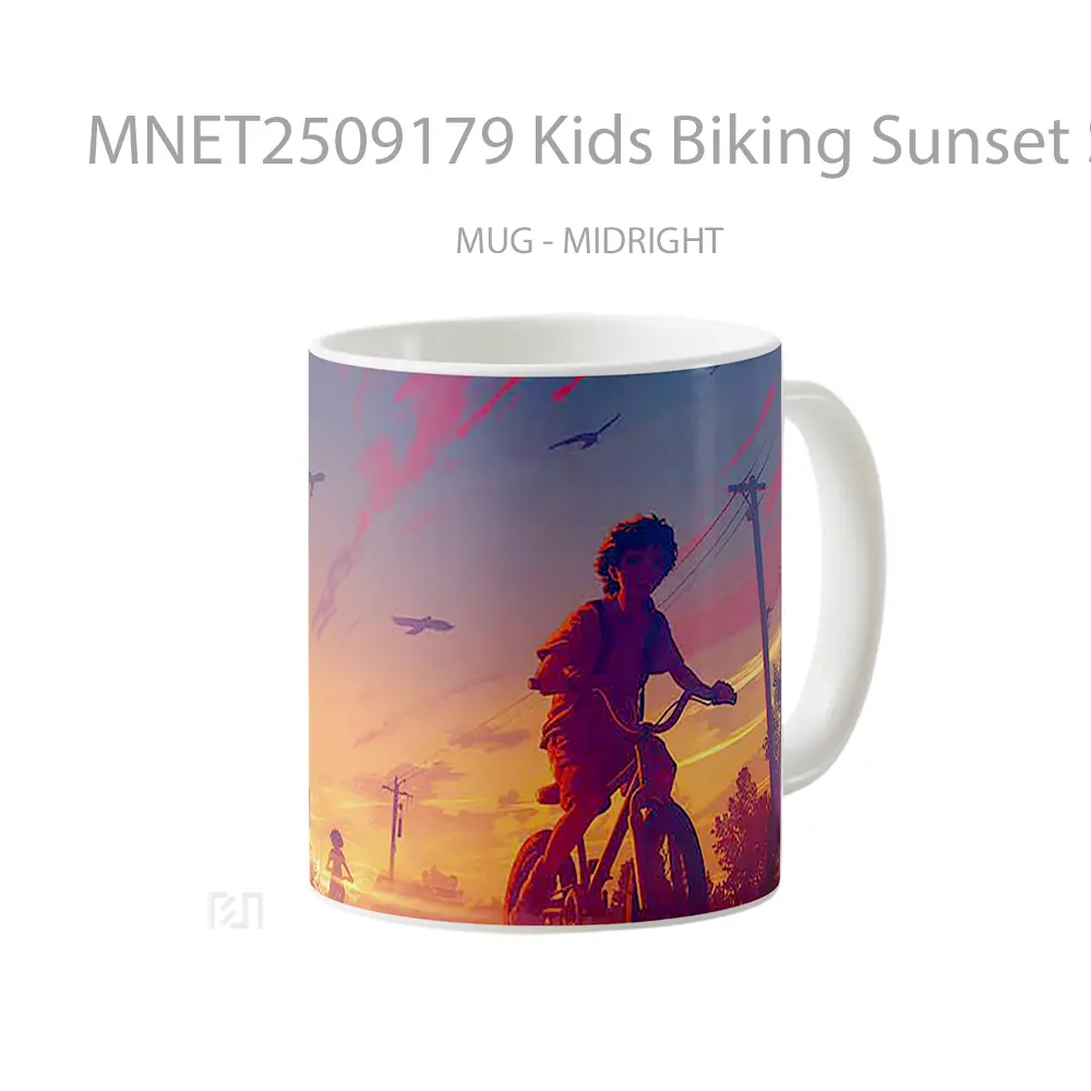 Kids Biking Sunset Scene Mug MNET2509179 - All-side / Desain
